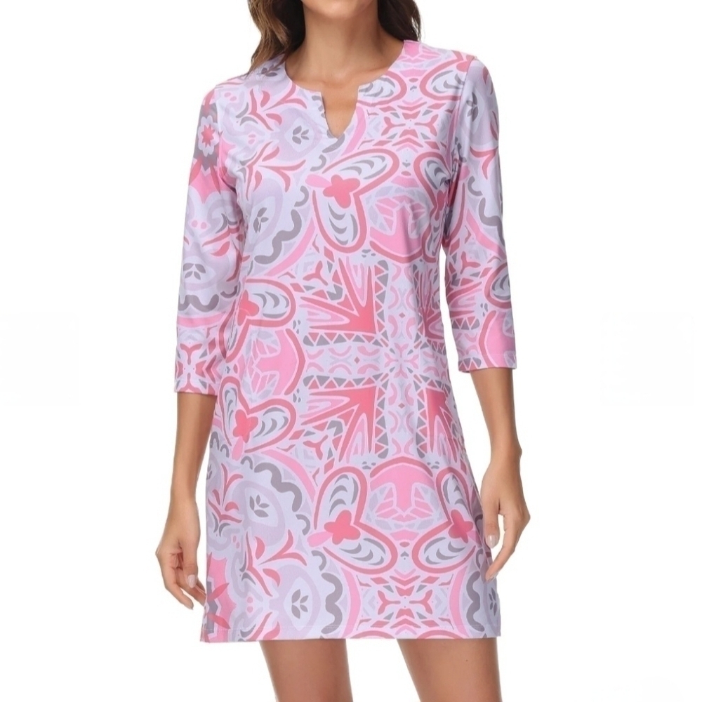 Lightbare Women's UPF 50+ 3/4 Sleeve Dress womens plus size 3x - Picture 2 of 13